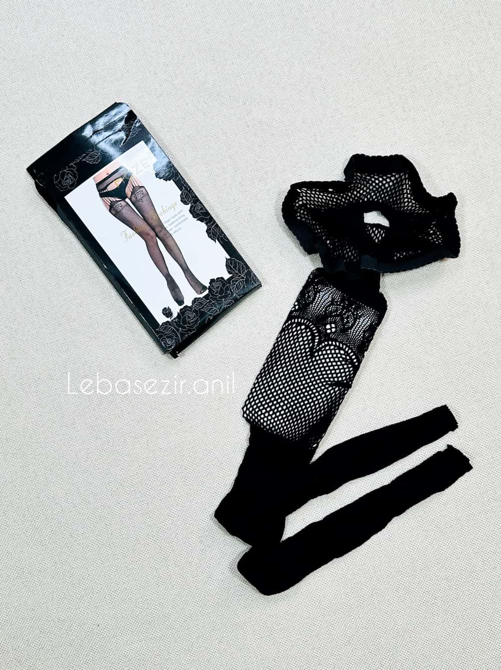 Women's fantasy stockings with garters جوراب زنانه فانتزی با گارتر