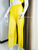 ست نیمتنه و شلوار حریر طرح گل